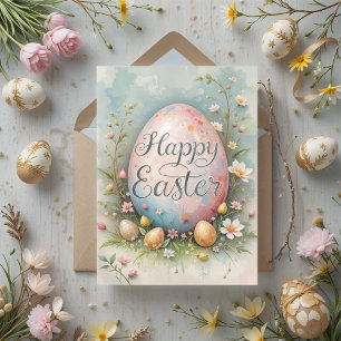 Tarjeta Bendiciones de los huevos de pascua Pastel