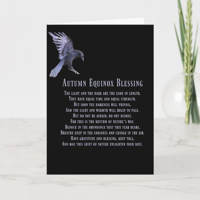 Tarjeta Bendiciones de Mabon del Equinoccio de Otoño (Anverso)