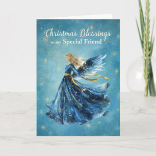 Tarjeta Bendiciones de Navidad a un amigo Ángel de la Luz