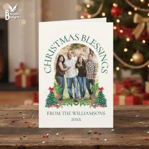 Tarjeta BENDICIONES DE NAVIDAD Foto Familiar