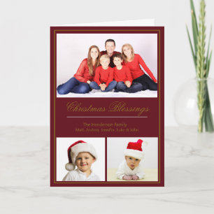 Tarjeta Bendiciones de Navidad Foto Familiar Personalizada