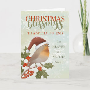 Tarjeta Bendiciones de navidades a un amigo
