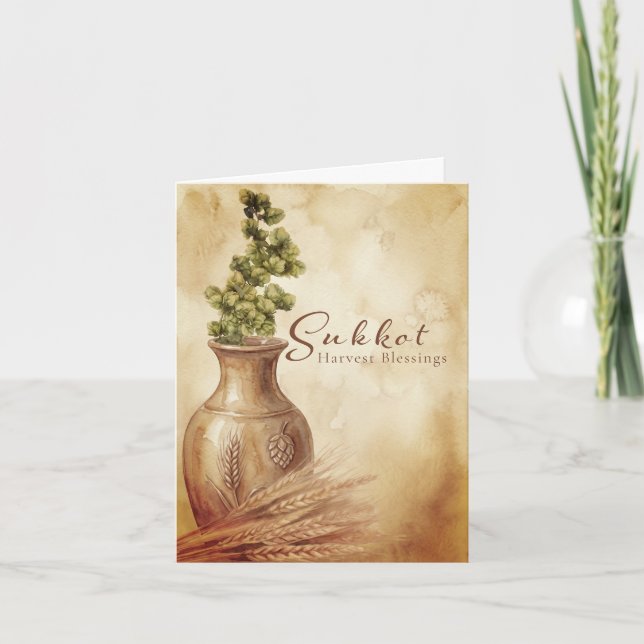 Tarjeta Bendiciones de otoño de Sukkot (Anverso)