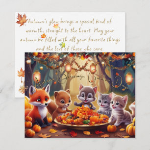 Tarjeta Bendiciones de Otoño Días Dorados Momentos Festivo
