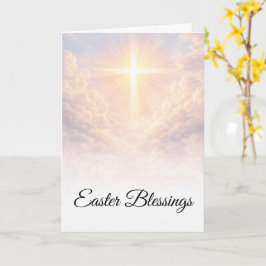 Tarjeta Bendiciones de Pascua Cruz Cristiana Saludo al Ama