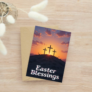 Tarjeta Bendiciones de Pascua de la Cruz del Sol