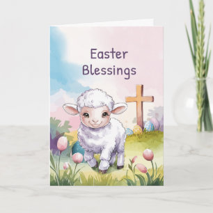 Tarjeta Bendiciones de Pascua de Niños Cruz Cristiana del 