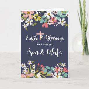 Tarjeta Bendiciones de Pascua del Hijo y la Esposa del Cri