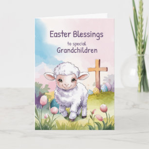 Tarjeta Bendiciones de Pascua Infantiles Cruz Cristiana de