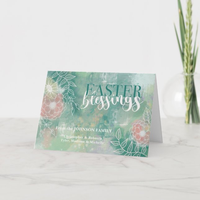 Tarjeta Bendiciones de Pascua por nombre personalizado Res (Anverso)