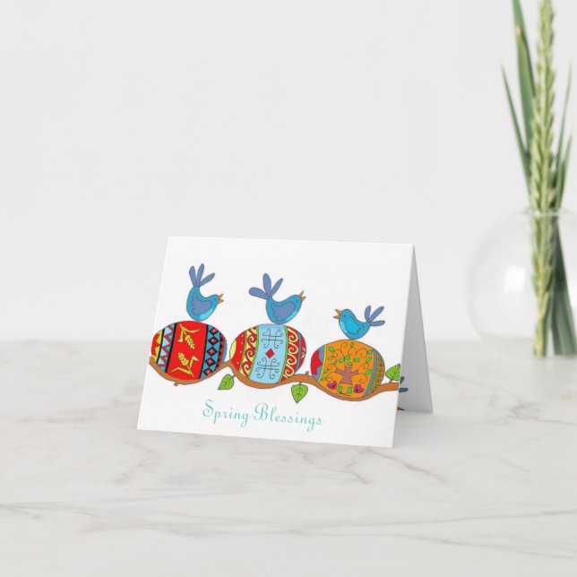 Tarjeta Bendiciones de primavera Arte popular ucraniano (Anverso)
