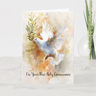 Tarjeta Bendiciones de Primera Comunión Paloma Elegante