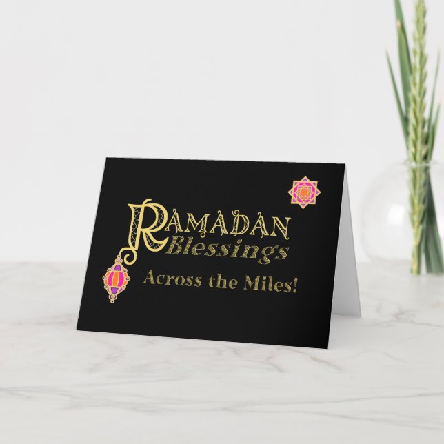 Tarjeta Bendiciones de Ramadán a través del oro de las mil (Anverso)