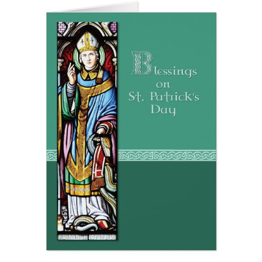 Tarjeta Bendiciones de San Patricio, verde religioso