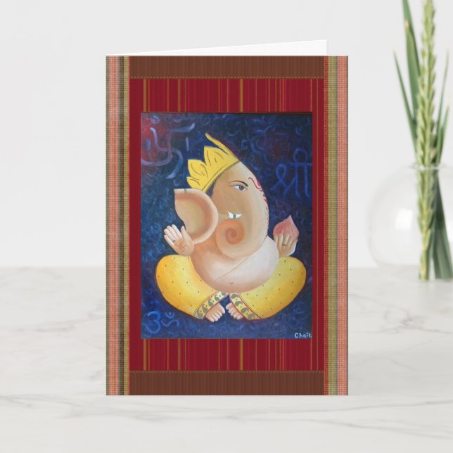 Tarjeta Bendiciones de señor Ganapati para cualquier (Anverso)