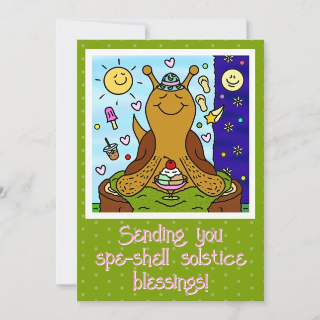 Tarjeta Bendiciones de solsticio de verano por la cáscara  (Anverso)