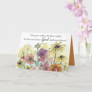 Tarjeta Bendiciones de Verano Jardín de Flores Escritura d