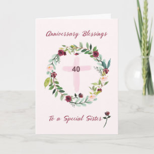Tarjeta Bendiciones del 40° Aniversario de la Hermana Reli