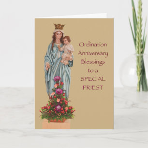 Tarjeta Bendiciones del aniversario de ordenación sacerdot