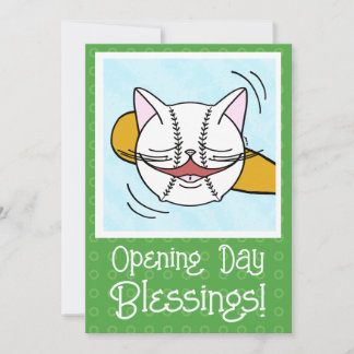 Tarjeta Bendiciones del Día de Apertura del Béisbol Cara d