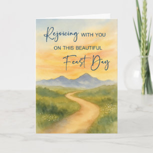 Tarjeta Bendiciones del Día de Fiesta Amanecer Montañoso I