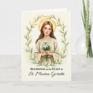 Tarjeta Bendiciones del Día de Fiesta de Santa María Goret