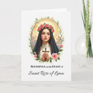 Tarjeta Bendiciones del Día de Fiesta de Santa Rosa de Lim