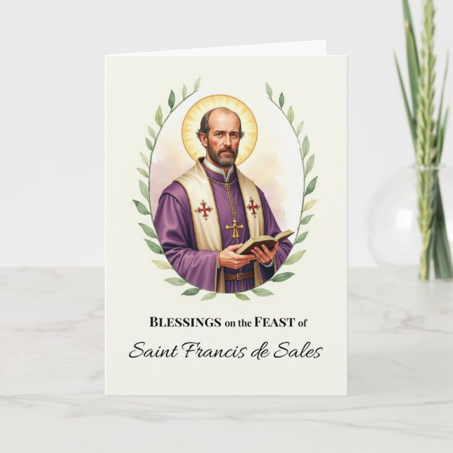 Tarjeta Bendiciones del Día de la Fiesta de San Francisco  (Anverso)