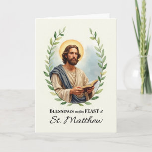 Tarjeta Bendiciones del Día de la Fiesta de San Mateo Coro