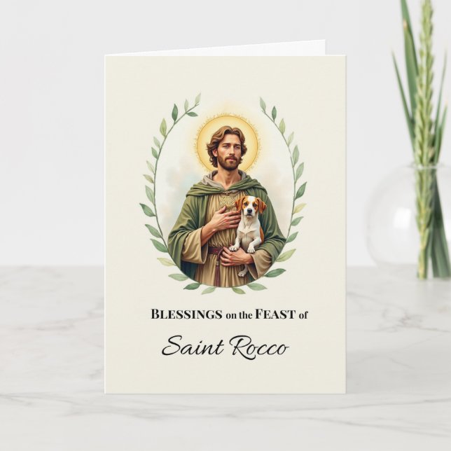 Tarjeta Bendiciones del Día de la Fiesta de San Roque Acua (Anverso)