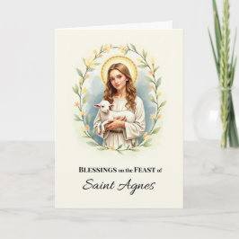 Tarjeta Bendiciones del Día de la Fiesta de Santa Inés Cor