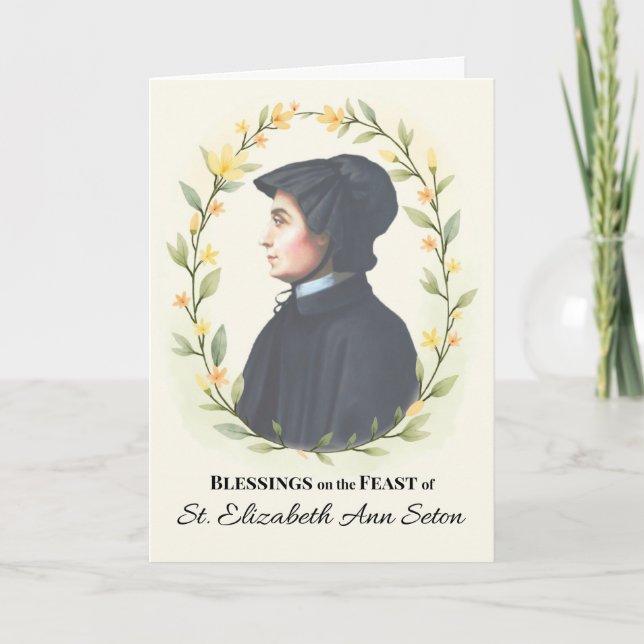 Tarjeta Bendiciones del Día de la Fiesta de Santa Isabel A (Anverso)