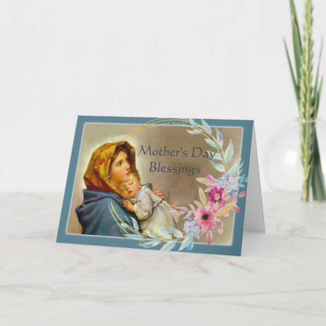 Tarjeta Bendiciones del Día de la Madre con Madonnina (Anverso)