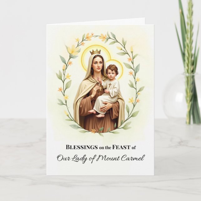 Tarjeta Bendiciones del Día de Nuestra Señora del Monte Ca (Anverso)
