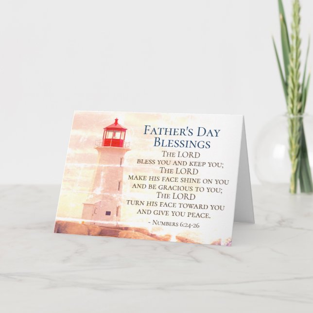 Tarjeta Bendiciones del Día del Padre, faro número 6:24 (Anverso)