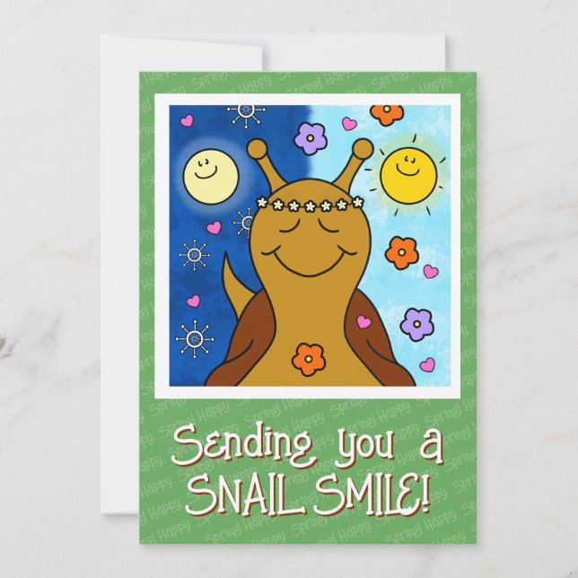 Tarjeta Bendiciones del equinoccio de primavera de caracol (Anverso)