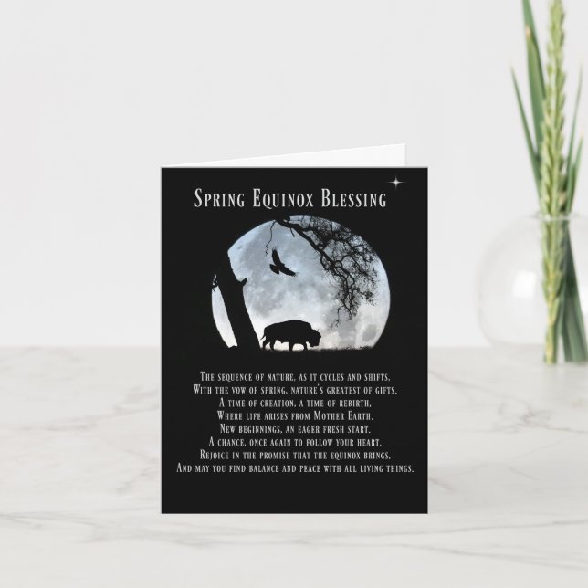Tarjeta Bendiciones del equinoccio de primavera inspiradas (Anverso)