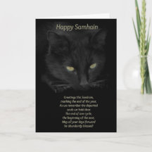 Bendiciones del Gato Negro de Samhain Feliz Samhai