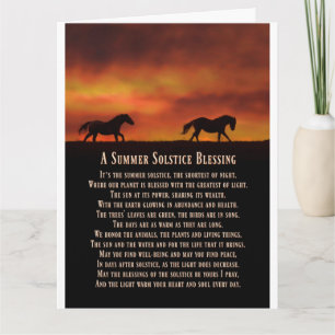Tarjeta Bendiciones del Solsticio de Verano con Puesta de