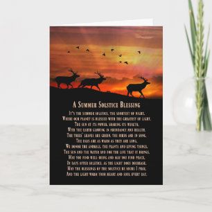 Tarjeta Bendiciones del solsticio de verano de alces y pue