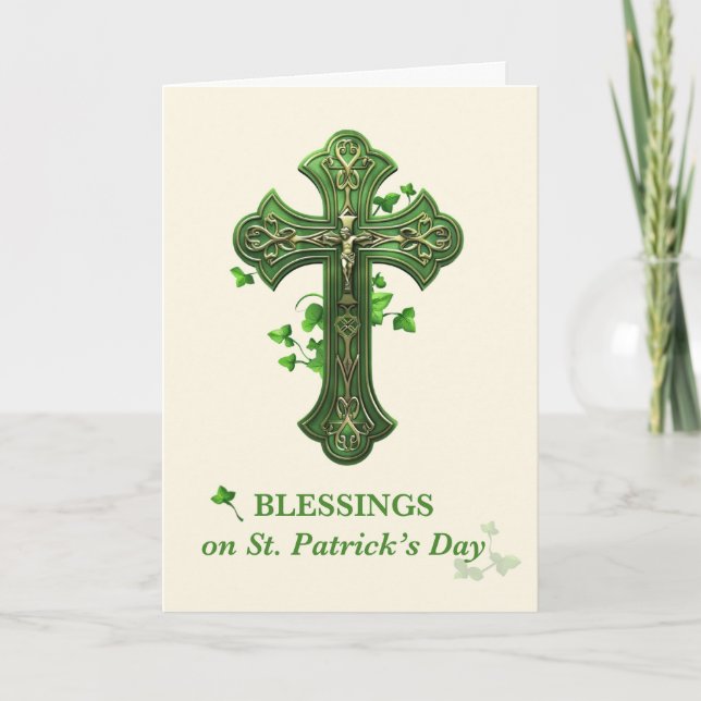 Tarjeta Bendiciones en el Día de San Patricio (Anverso)
