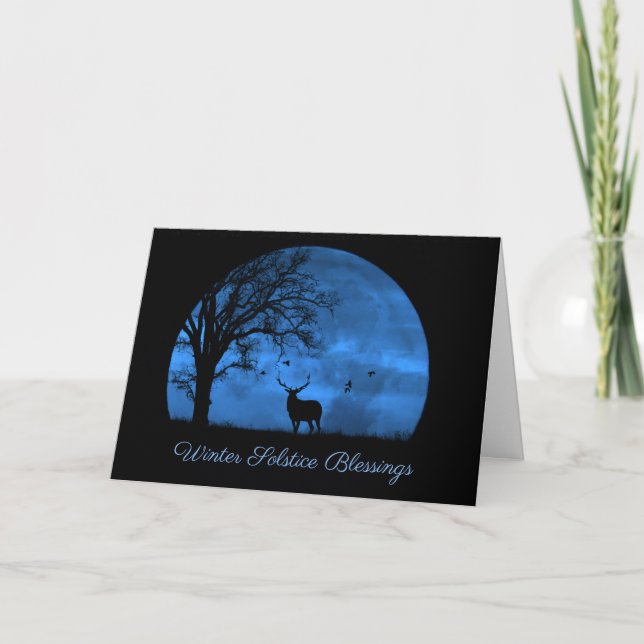 Tarjeta Bendiciones Hermosas del Solsticio de Invierno con (Anverso)