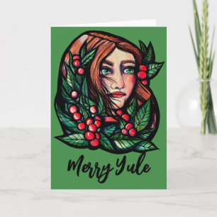 Tarjeta Bendiciones navideñas de Merry Yule Pagan