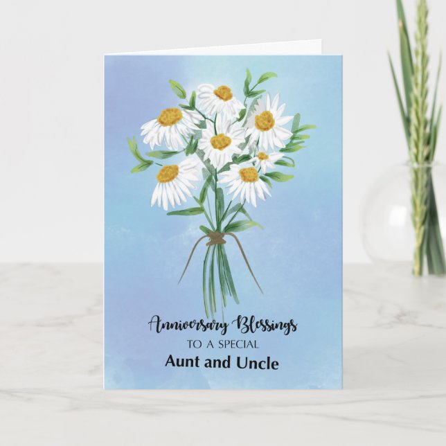 Tarjeta Bendiciones para el aniversario de bodas de la tía (Anverso)