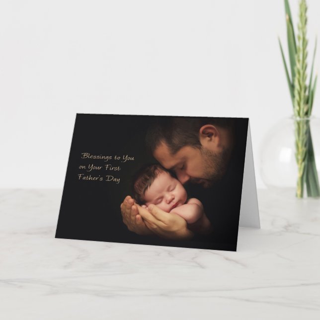 Tarjeta Bendiciones para ti en el día de tu primer padre (Anverso)