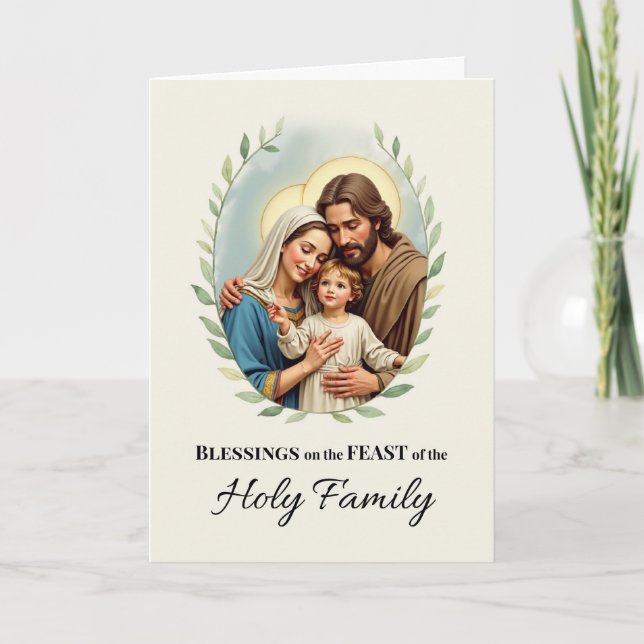 Tarjeta Bendiciones por el Día de la Santa Familia con la  (Anverso)