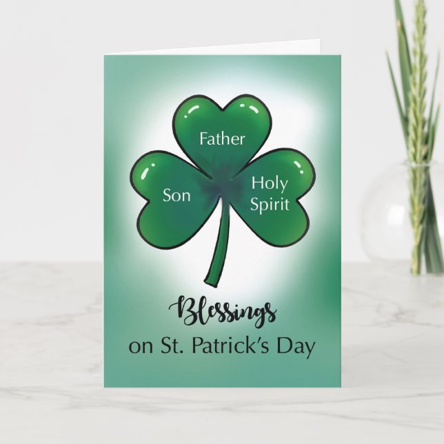 Tarjeta Bendiciones por el Día de San Patricio con la Igle (Anverso)