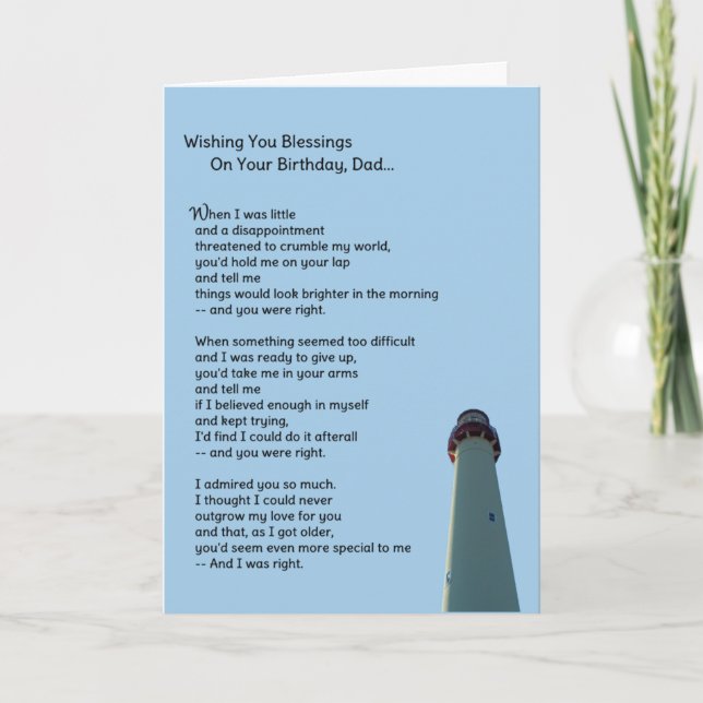 Tarjeta Bendiciones por tu cumpleaños, papá... (Anverso)