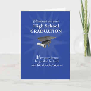 Tarjeta Bendiciones religiosas por graduación de escuela s
