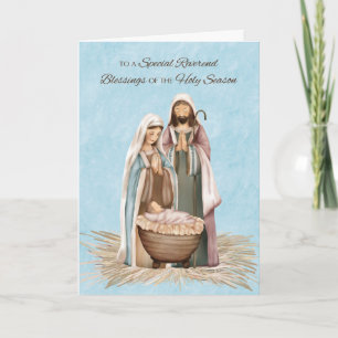 Tarjeta Bendiciones y gracias de los Navidades reverendo